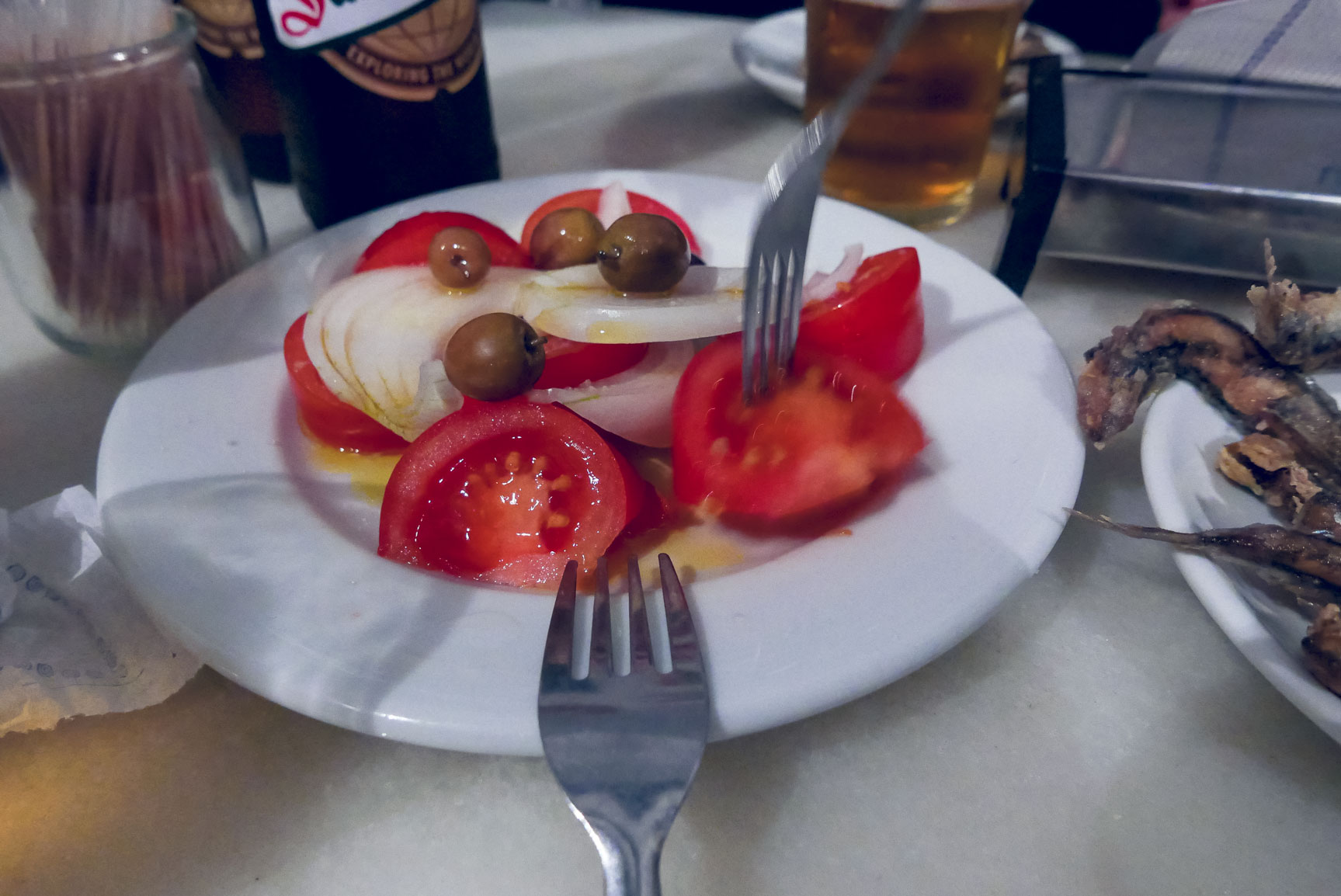 Spain Barcelona Tapas bar la plata tomatoes